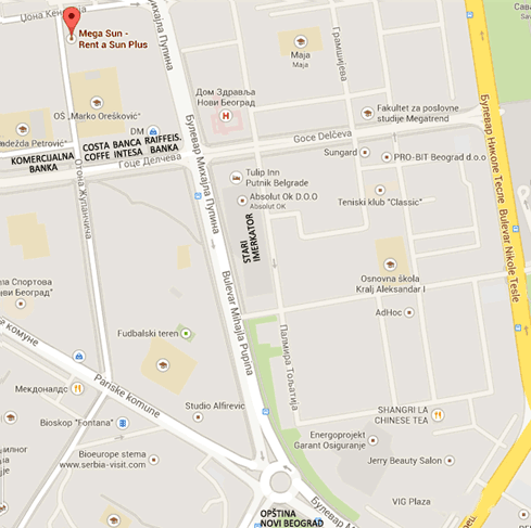 mapa rent a sun